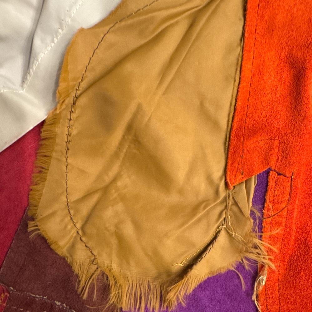 Vintage 1960s Gassy Jack patchwork suede jacket. Gastown mercantile rainbow mod - Picture 7 of 9